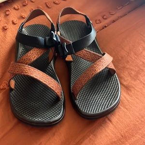 dark orange chaco sandals